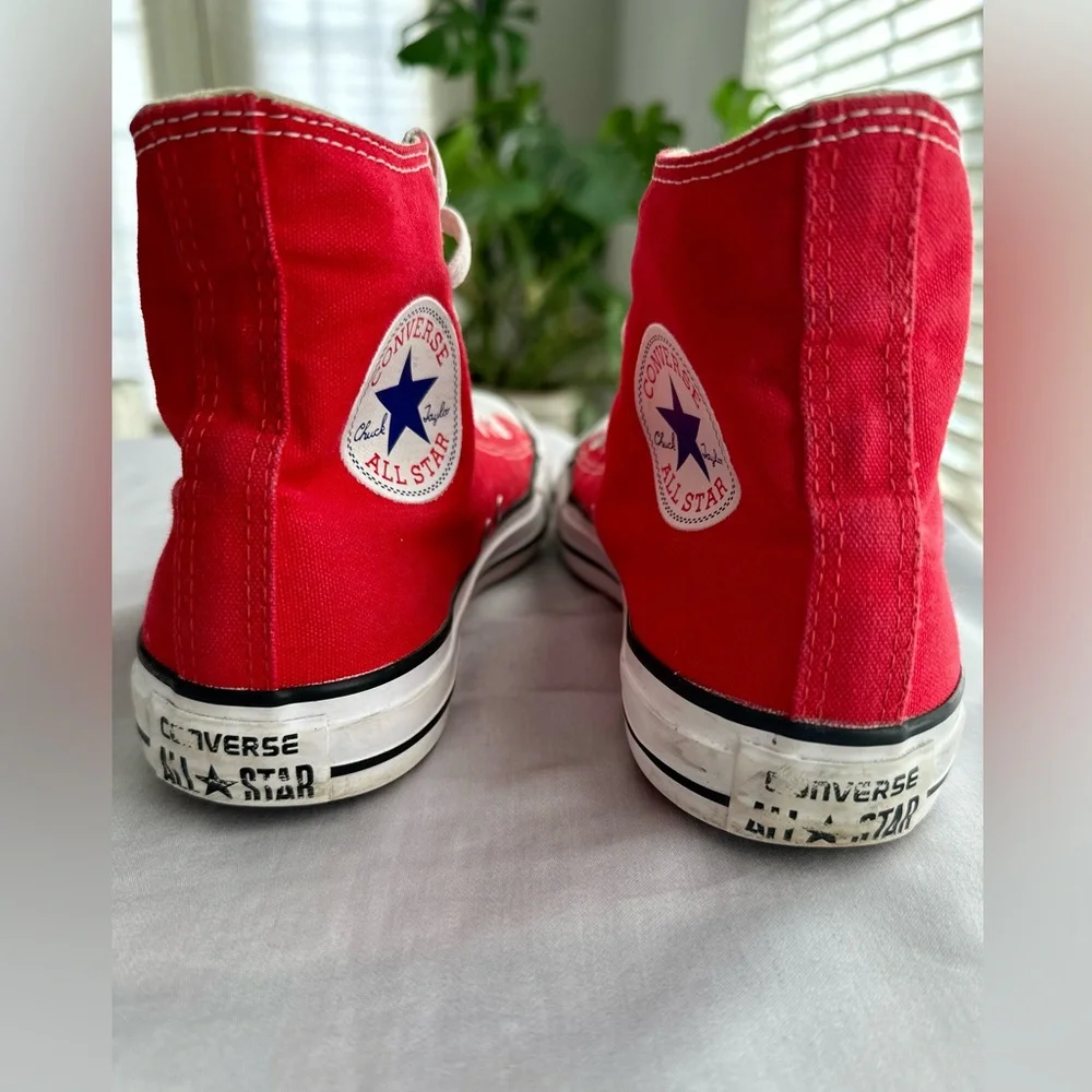 Converse Red and White High-Tops - Picture 3 of 5